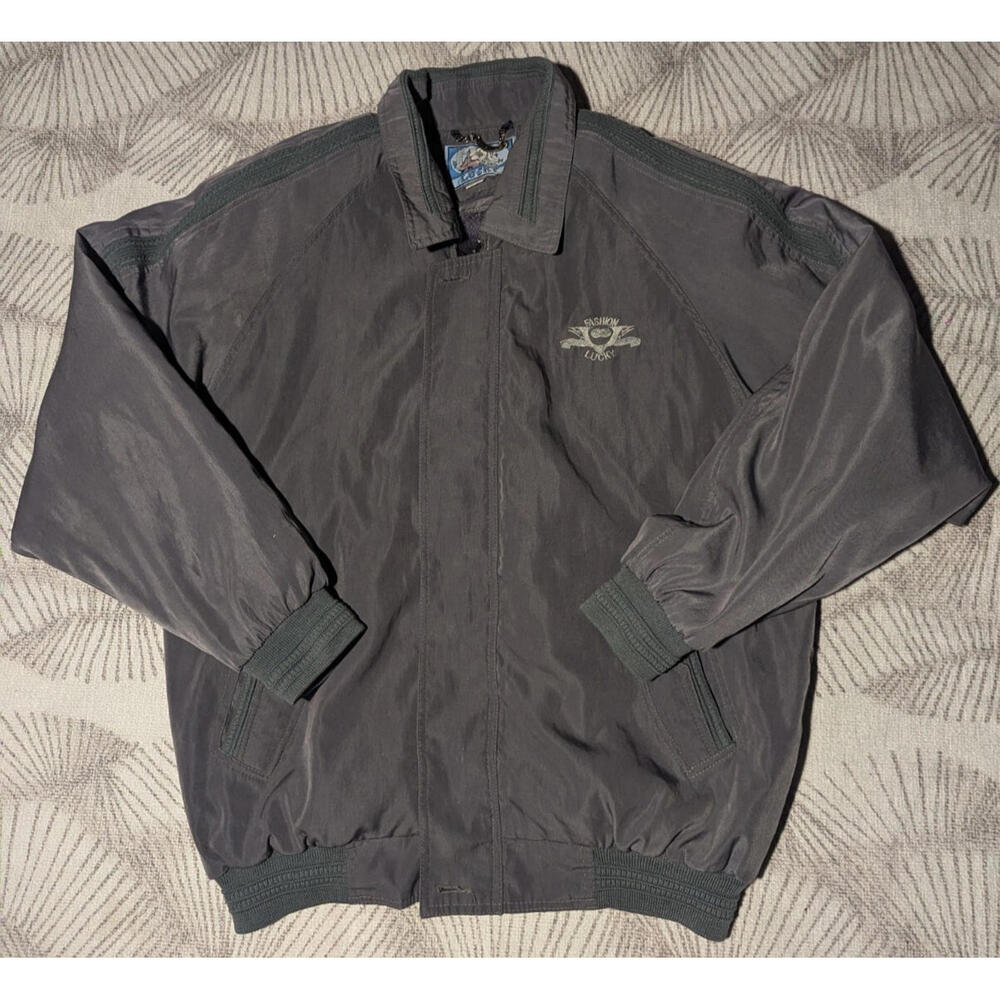 Vintage Lucky Jacket WEN QING Tag Hong Kong Style Men M Retro Bomber Windbreaker
